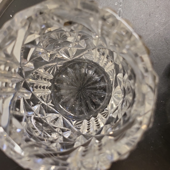 Vintage Cut Crystal Glass Relish / Honey Jar w/ Lid - Picture 6 of 10